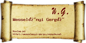 Wesselényi Gergő névjegykártya