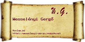 Wesselényi Gergő névjegykártya